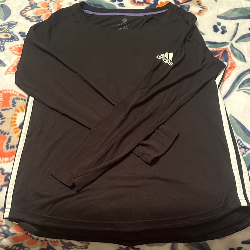 Adidas Men's Black Long Sleeve Tee
